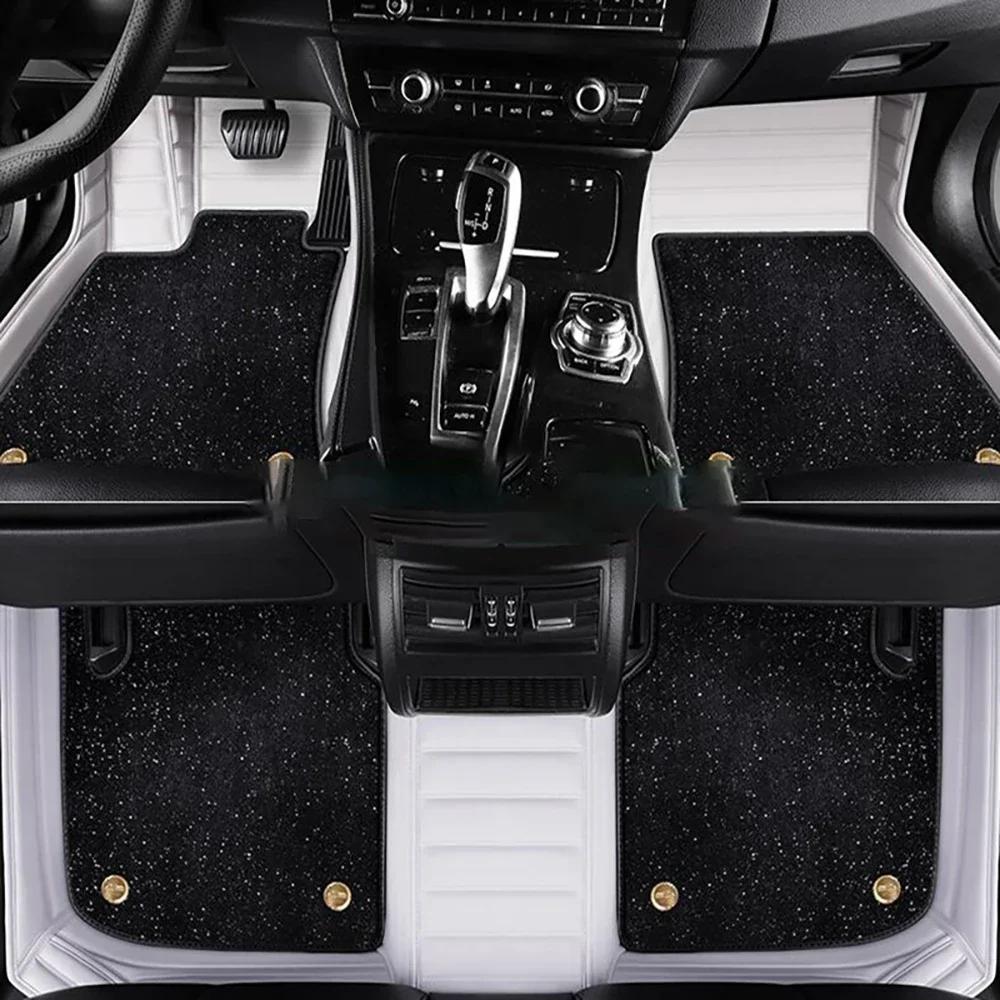 Custom Car Floor Mats For Hyundai Genesis Auto Double Layer 5D Carpets Foot Coche Accessorie Liners