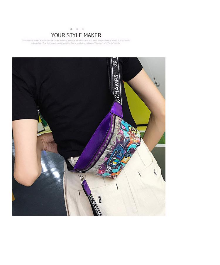 Hip Hop Graffiti Waist Bag 2025 - Trendy Crossbody Chest Bag for Clubbing