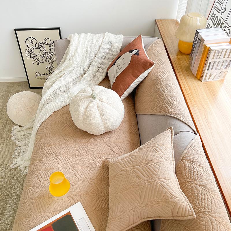 Cream Color Living Room Sofa Cushion Non-slip Cushion Fabric Cushion Washable Cotton Sofa Cover Cover Cloth