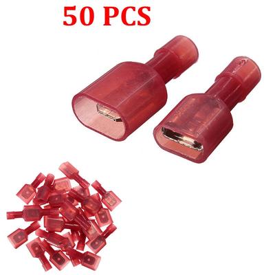 Red Fully Insulated Female electrical wire cable 12v Crimp Terminals