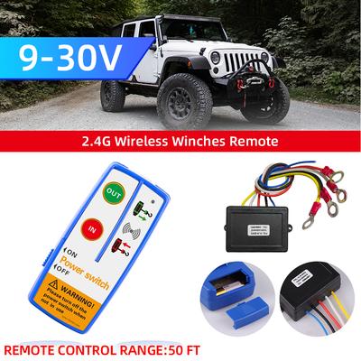 1 Satz 2,4G 12V 24V 50M Digital Drahtlos Winden Fernbedienung Bergungskit Für Jeep SUV 120W 100ft