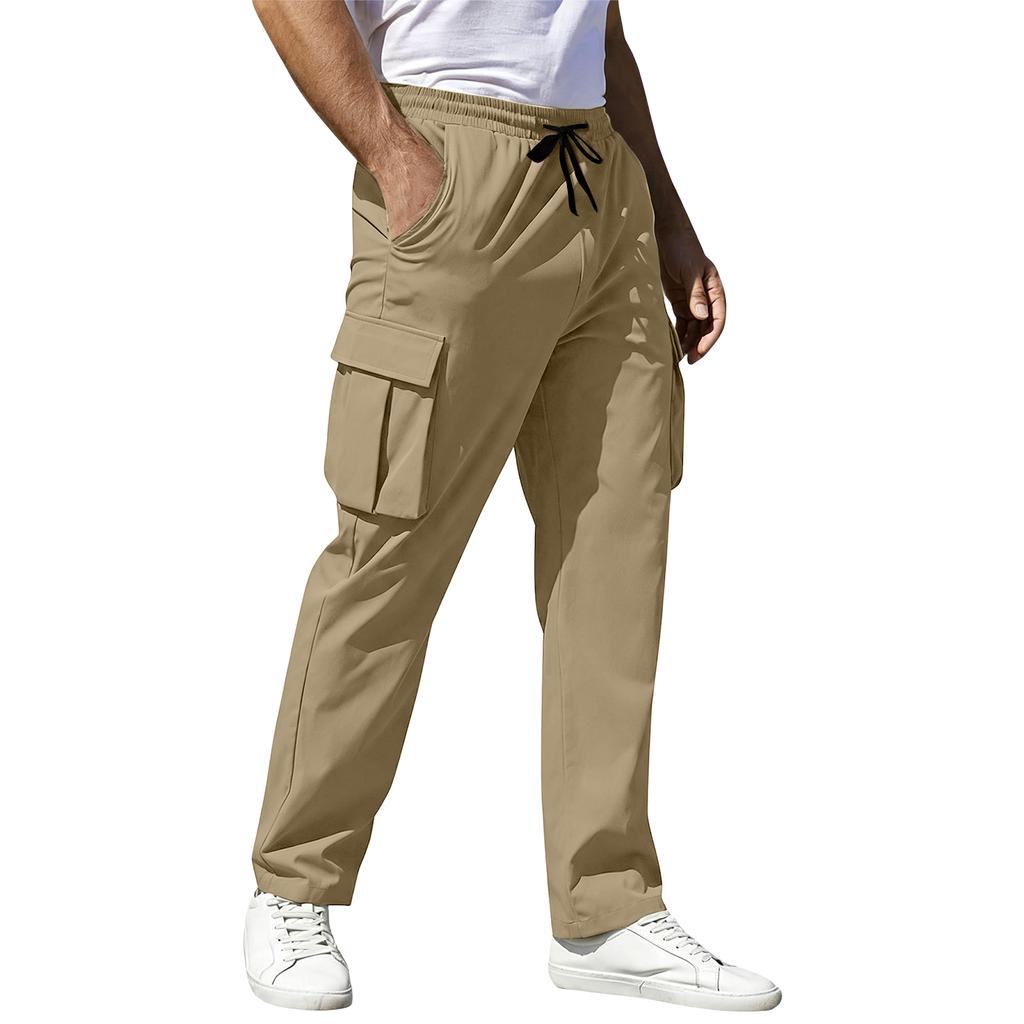 Men's Outdoor Casual Cargo Pants with and Multi Pockets, Color Full Length for Hiking, Work, Travel