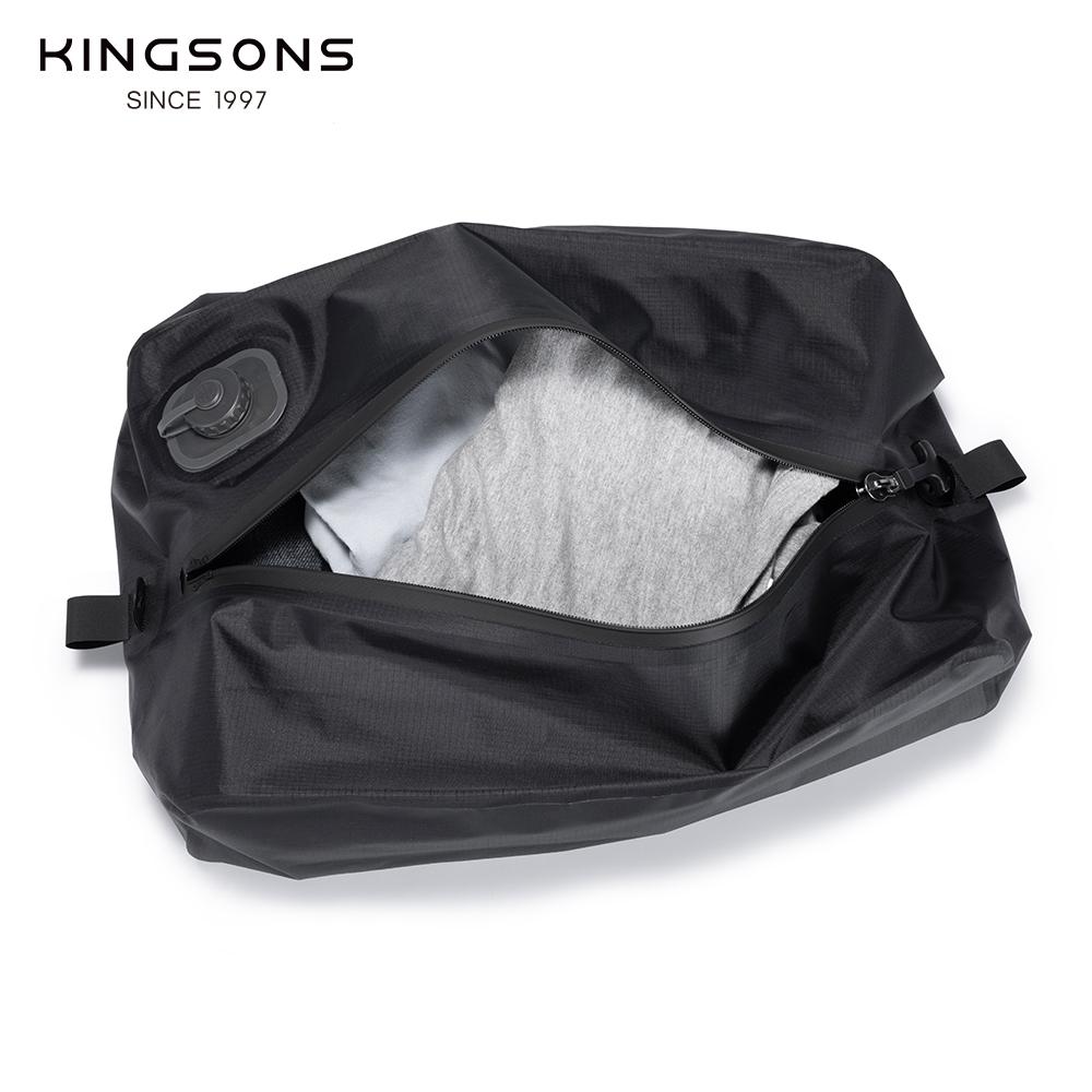 Reisetasche Gepäckorganizer Vakuum-Kompressionsbeutel Kingsons 17L mit Luftpumpe Wiederverwendbar Outdoor Ein-Tasten-Elektrisch Schwarz/Dunkelgrau KP25933