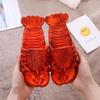 Solid Color Lobster Shaped Men's and Women's Slippers with Anti Slip Lightweight and Fashionable Home Slippers