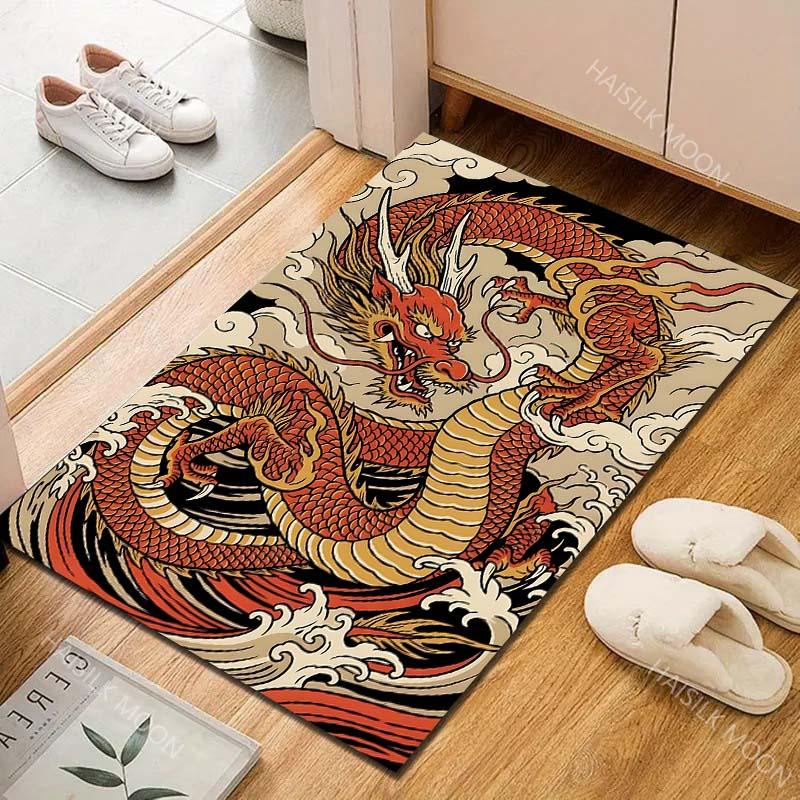 Multiple Sizes Red Dragon Swirling In Clouds Carpet for Living Room Bedroom Sofa Home Decor Rus Non-slip Floor Mat Luxury Gift
