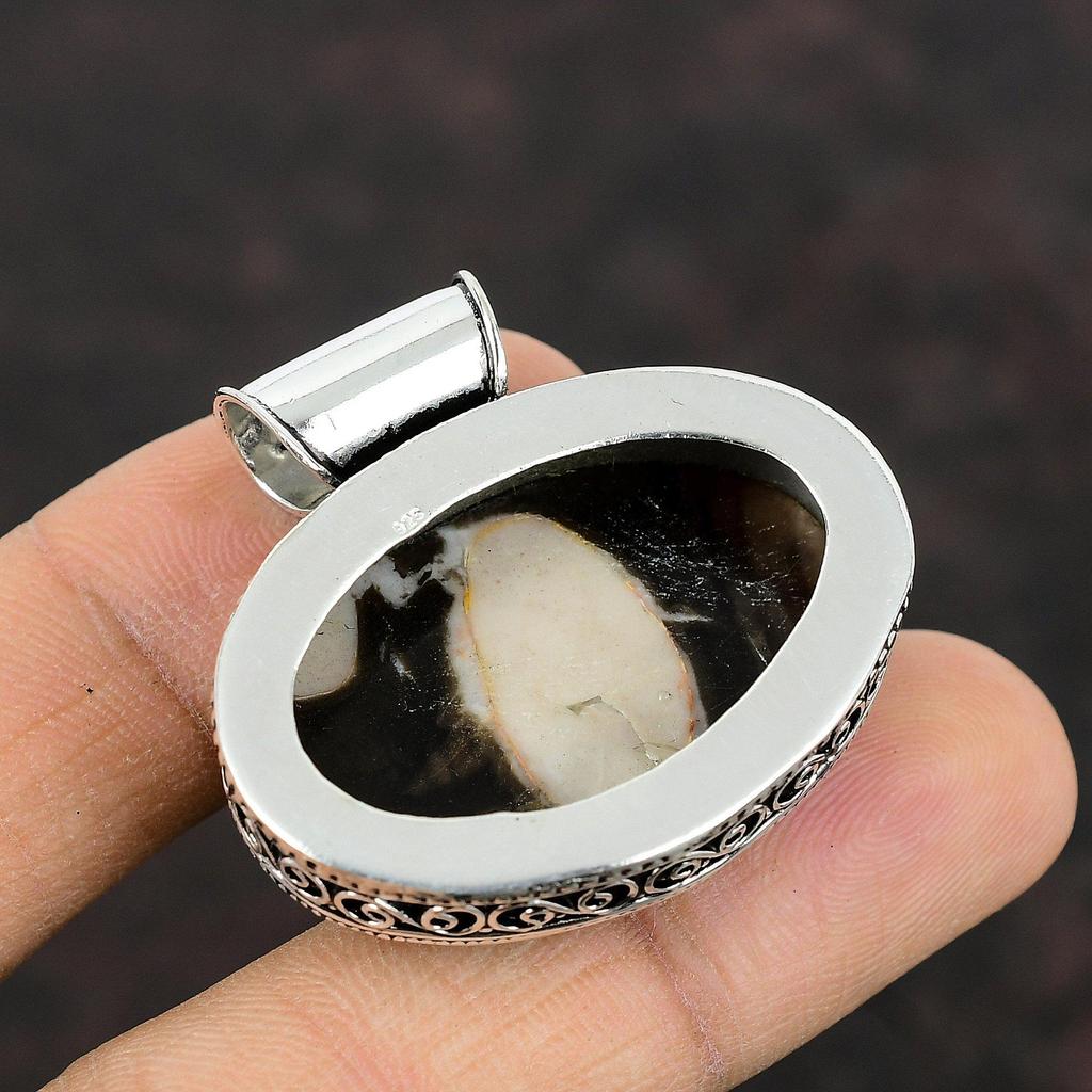 Peanut Wood Jasper Pendant 925 Sterling Silver Pendant Handmade Real Gemstone Pendant Vintage Pendant For Women Elegant Jewelry Gift For Her