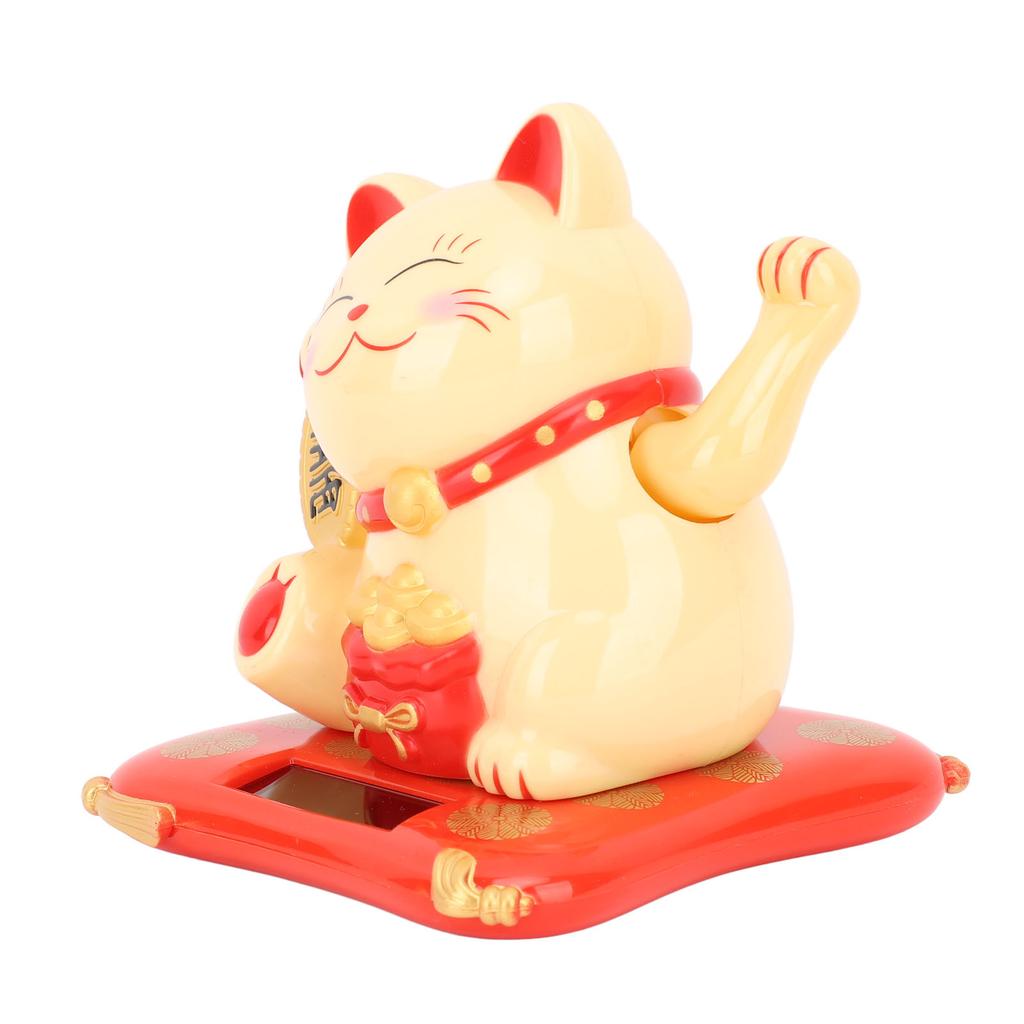 3.5in Fortune Cat Solar Powered Waving Cat Display Decoration for Desktop Home Entrance Car