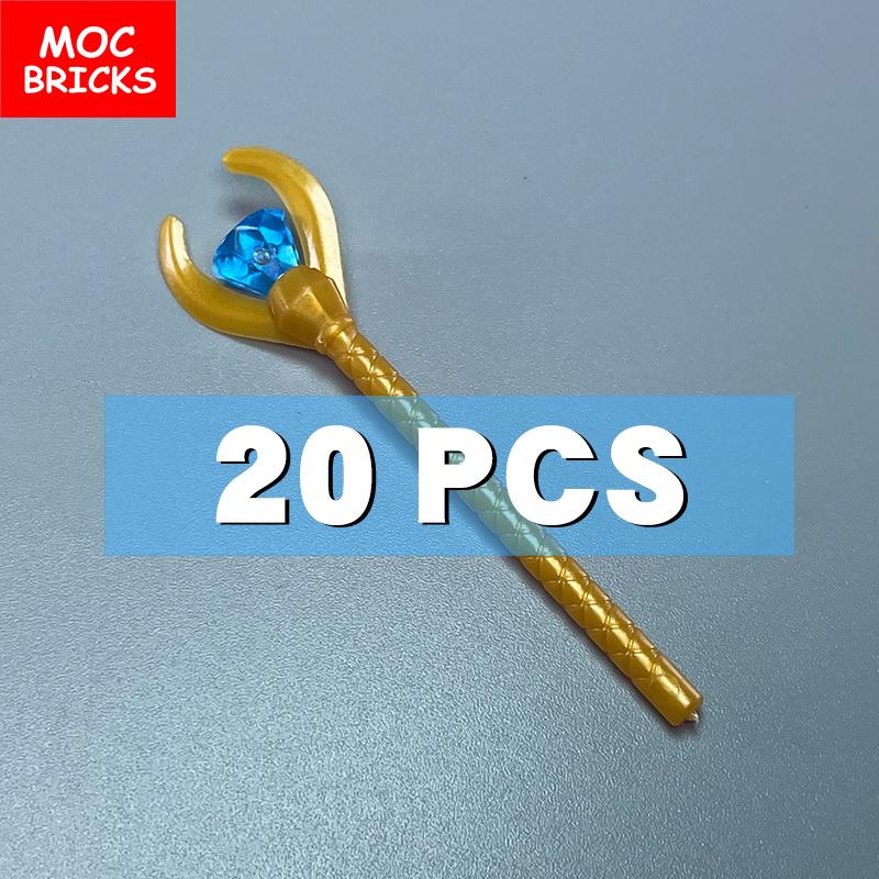 MOC Bricks 4cm Figure Sceptre Gem Rock Wand Stick Building Blocks 93252 30153 Assembled Particles Children's Toys