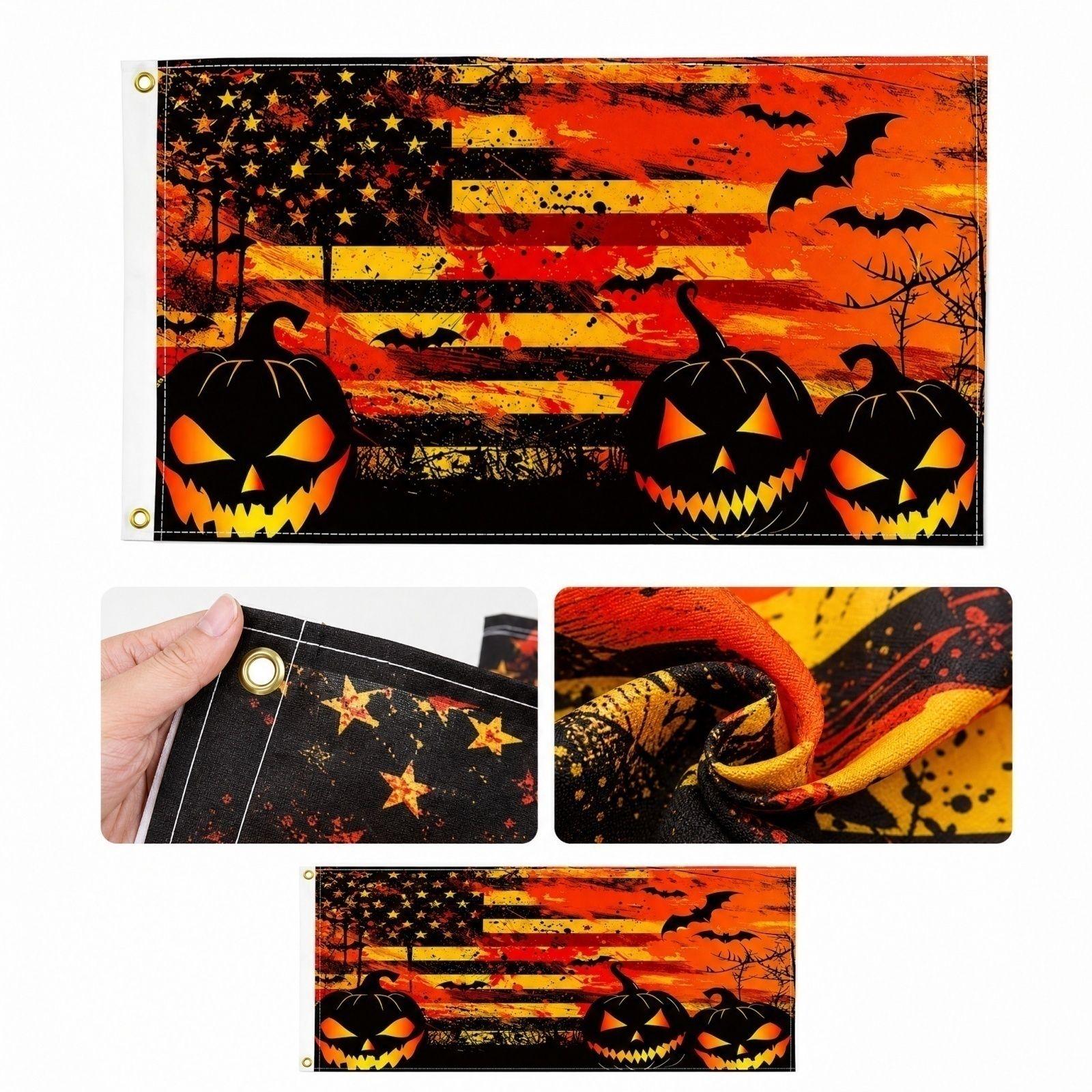 Halloween Memorial Flag Double Sided 35 Ft for Outdoor Indoor Garden Decoration One Size