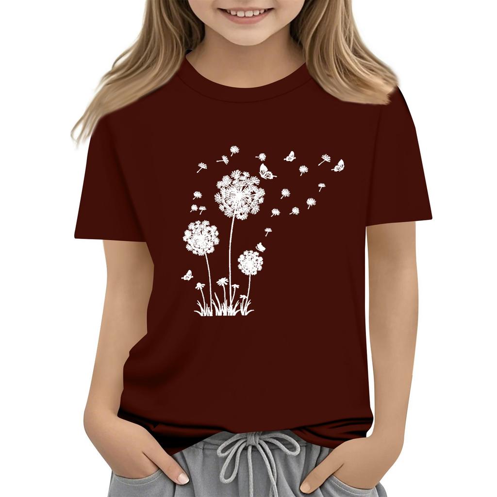 Summer Children's Crew-neck Top Printed Short-sleeved T-shirt Top Base