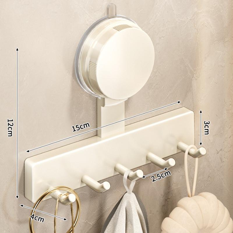 Strong Load-Bearing No Punching Suction Cup Hook Bathroom Wall Mounted Door Hanging Clothes Rack Clothes and Towel Racks