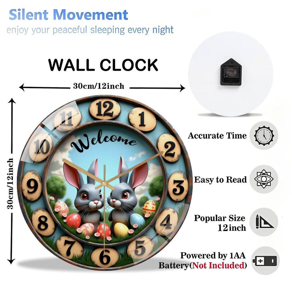 Large 12 Inch Glass Wall Clock from a Reputable and Trusted Home Decor Brand