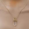 Fashion Quartz Crystal Necklace Chakra Rose Bule Purple Natural Stone Pendant Necklace Hexagonal Bullet Reiki Hippie Necklace