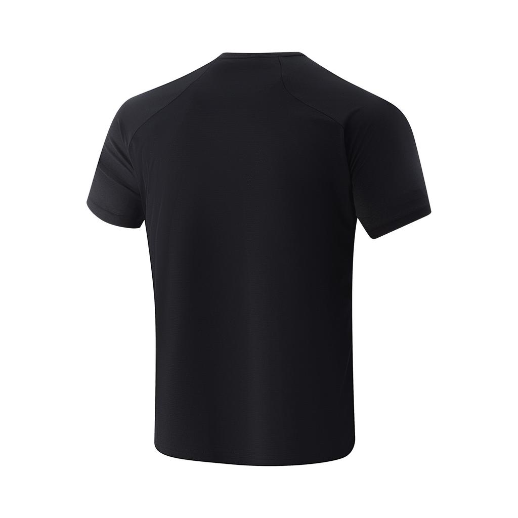 Li-Ning Comfortable Breathable Round Neck Versatile Short Sleeve T-Shirt Men Tops Black ATSV585-6