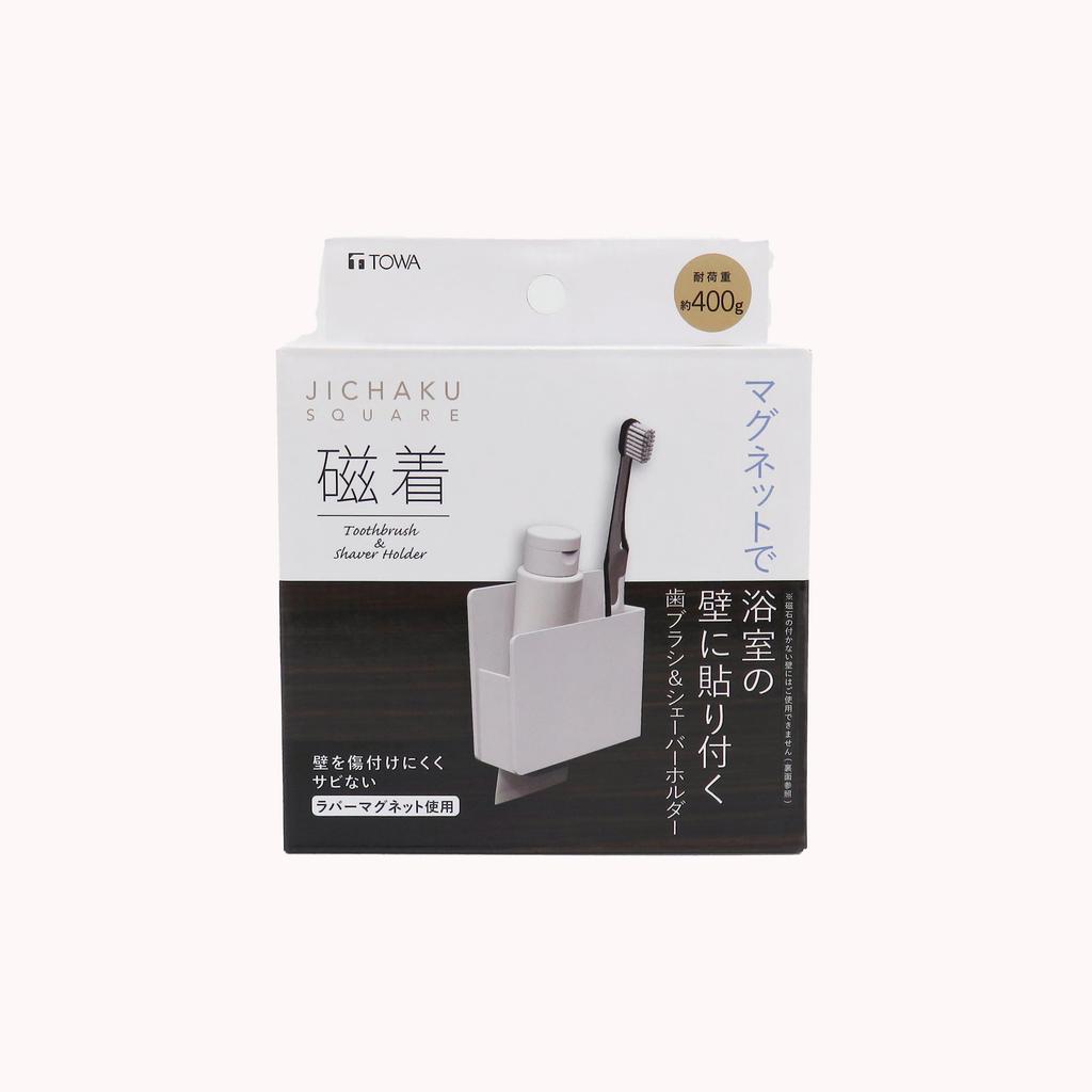 Towa Sangyo Bathroom X X Magnetic SQ Toothbrush Shaver 39203 Rack, White, Approx. 10.6 3.8 10cm, & Holder,