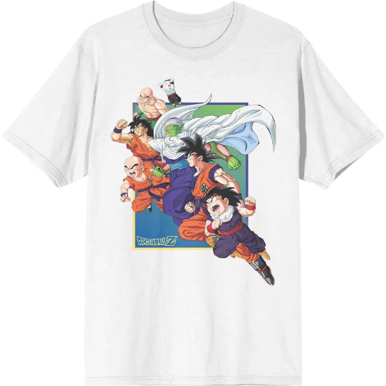Dragon Ball Z Group Gradient Men s White T-Shirt S