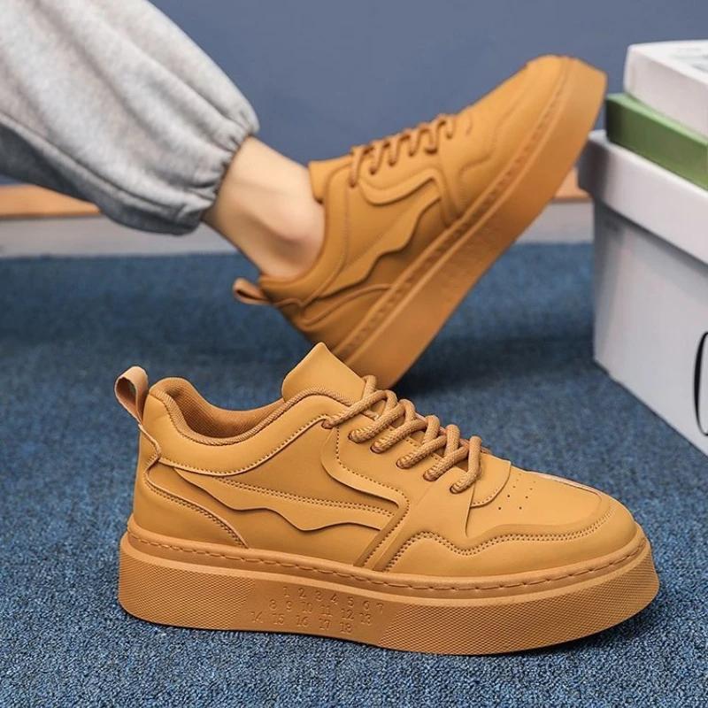 Fashion Wear To Work Male Shoe Minimalist Korean Style Chunky Sneakers Common Footwear Offer Designer Luxury New In Men's Casual Shoes
