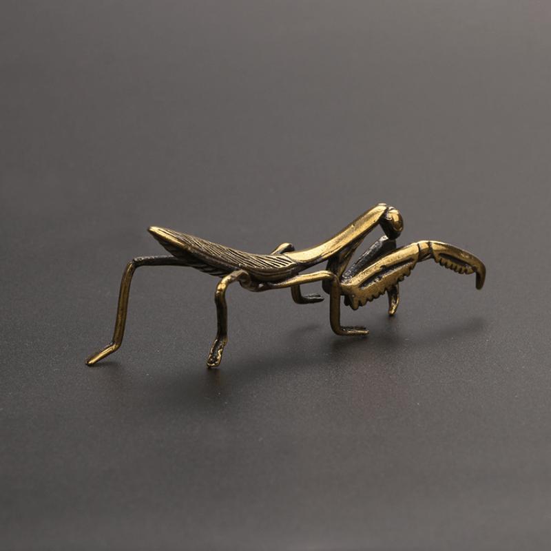 Vintage Brass Mantis Flowerpot - Decorative Craft Accessory for Tea Pets And Collectors