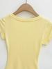 Summer Women's European & American Style Sexy U-Neck Slim Fit Short Sleeve T-Shirt