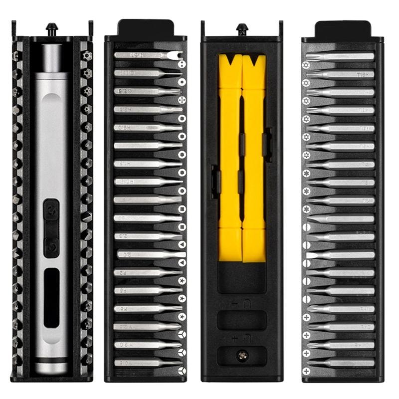 41 in 1 Electric Precise Screwdriver Kit with 36 Magnetic Bits Rechargeable Battery LED Light for Phone Electronics Repair