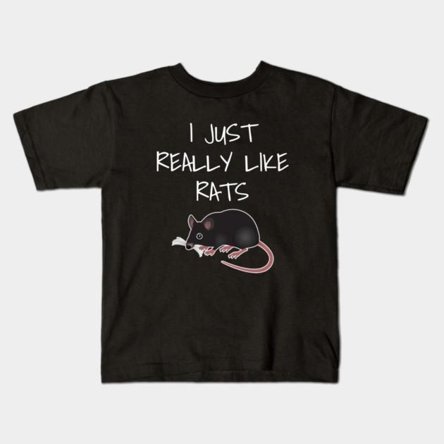 Boys Girls Soft Cotton Graphic Tees I Just Really Like Rats Breathable Daily School Wear Kids T-Shirts