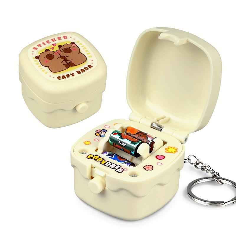 

Small Creative Sticker Machine Surprise Box Relaxation Toys Keychain Fun Rotating Sticker Machine Schoolbag Pendant Girl Present