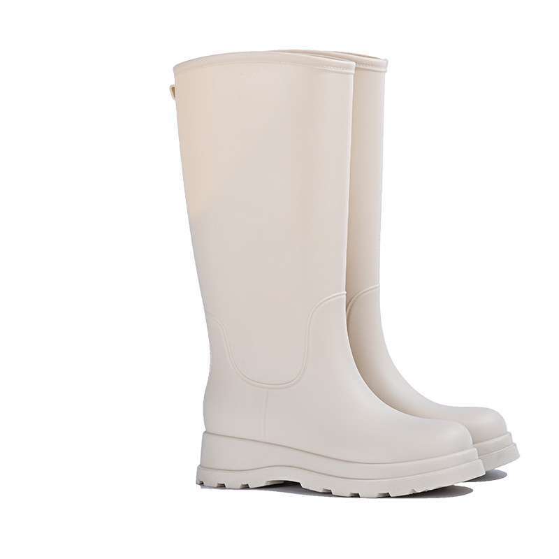 Japonské vysoké holínky dámská móda svrchní oděv protiskluzové, vodotěsné a oděruvzdorné integrované gumové boty kuchyňské dlouhé holínky měkká podrážka