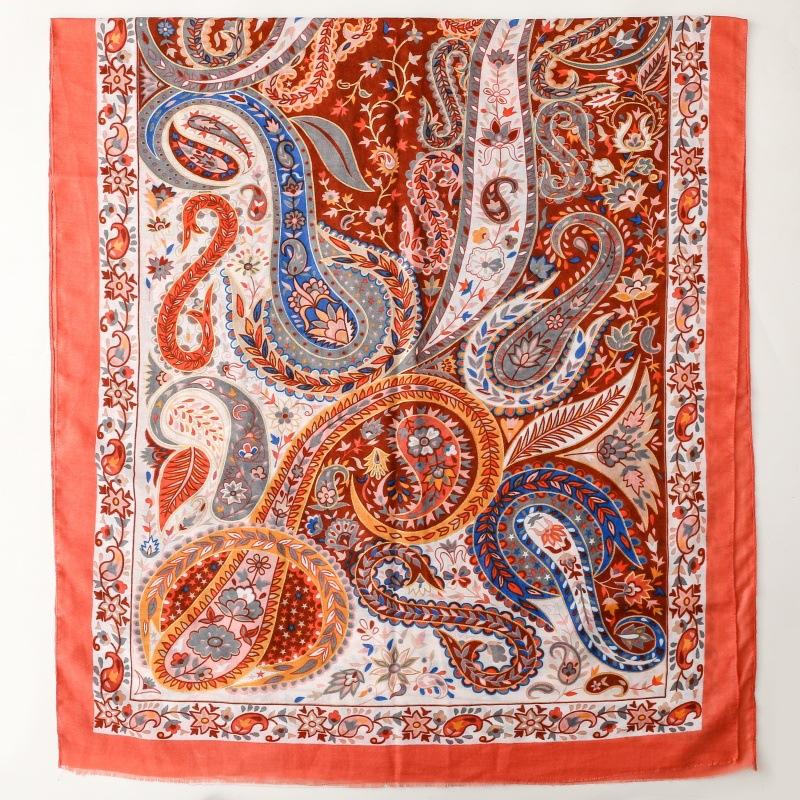 Bohemia Styles Winter Women Viscose Scarf Soft Retro Paisley Shawl Cotton Linen Feeling Tassel Pashmina Muslim Hijab Wrap Lady