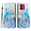 Ocean Colored Marble Luxury Painted Leather Case Wallet Book Style Cover for Motorola Moto G60,G40 Fusion,G10,G20,G30,G Play,G Power,Edge 50 NEO...