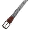 Ceinture textile - 100 cm - Polyester - Gris/Marron - Largeur 3,2 cm