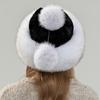 Women real fox fur hat Winter warm ear-protecting princess fur straw hat Girl outdoor thickened whole fur rex rabbit fur ski hat