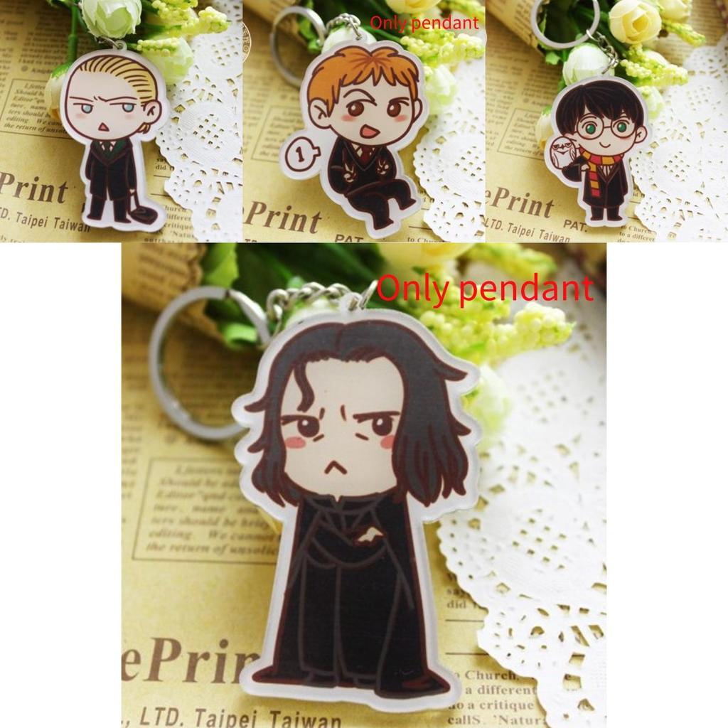 Cartoon Harry Potter Snape Malfoy George Bill Movie Character Pendant Keychain For Gift Giving And Travel Souvenir