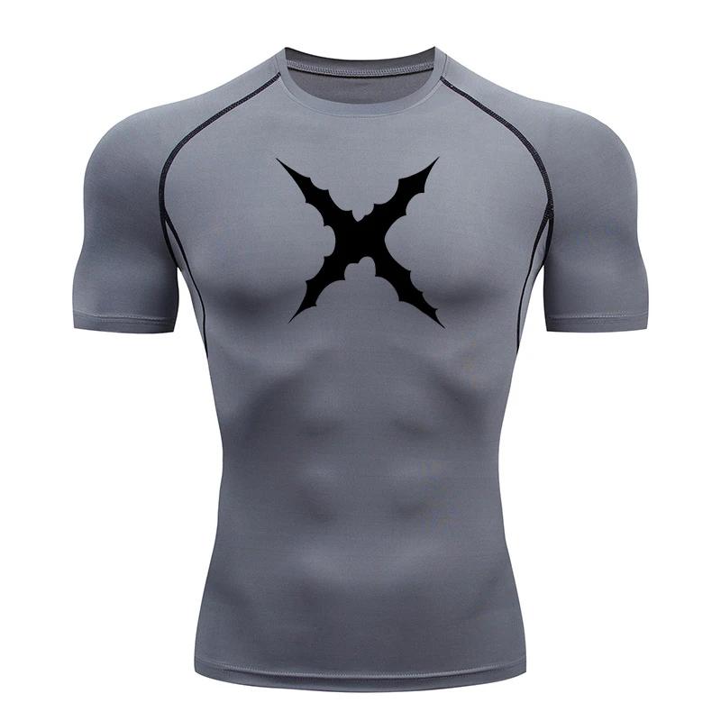 Casual Breathable Compression Moisture-Wicking T-shirt Men Gym Workout Running Undershirt High Elasticity Sport Quick Dry Tee Tops Activewear