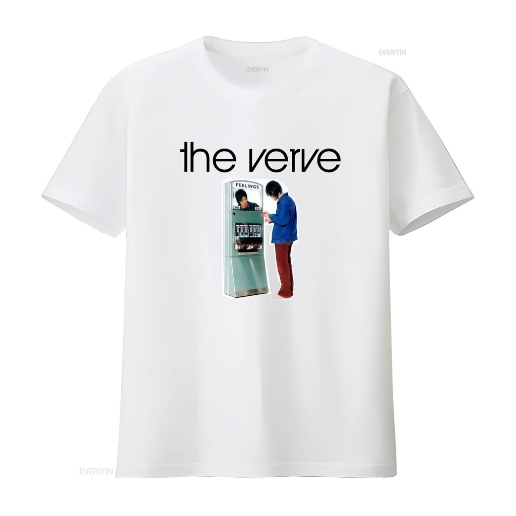 Rare The Verve Album Design White T Shirt Available In All Sizes vintage Washed designer clothes Casual Comfortable homme