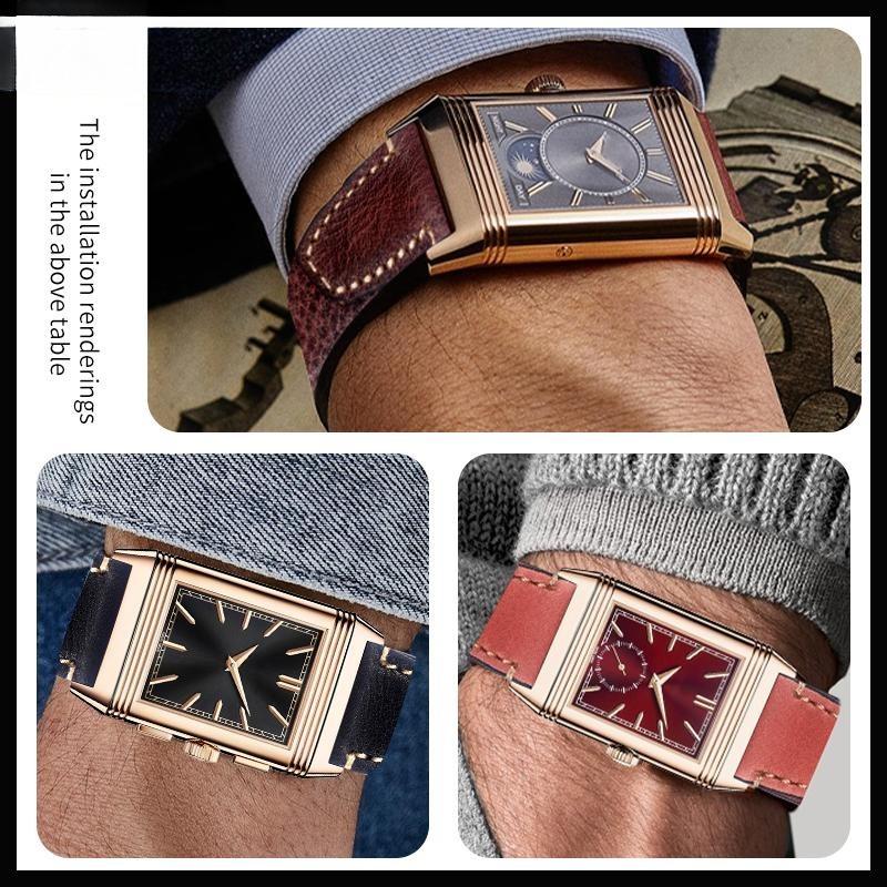 Leather watch strap men For original Jaeger-LeCoultre REVERSO DUOFACE SMALL SECONDS 3988482 MONOFACE Q3858522 Cowhide watchband