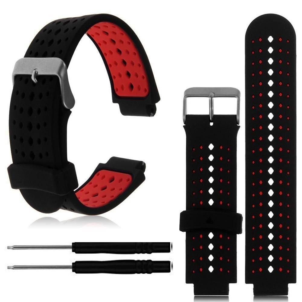 Bicolor Rhombus Hole Silicone Strap for Garmin Forerunner 220/230/235/620/630