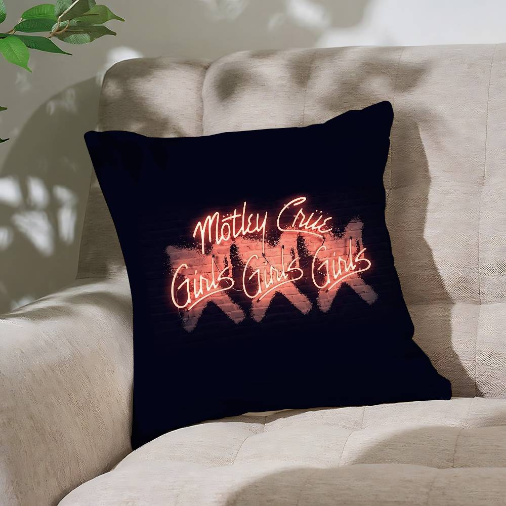 

Band Motley-Crues-Retro Pillow Case Cushion Cover Soft Cute Throw Pillow Case For Car Sofa Pillowcase Polyester With Zipper 16x16Inch
