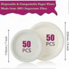 Biodegradable Bagasse Tableware Set, 250 Pieces, Includes Plates and Cutlery, Eco-Friendly Disposable Dinnerware Solution