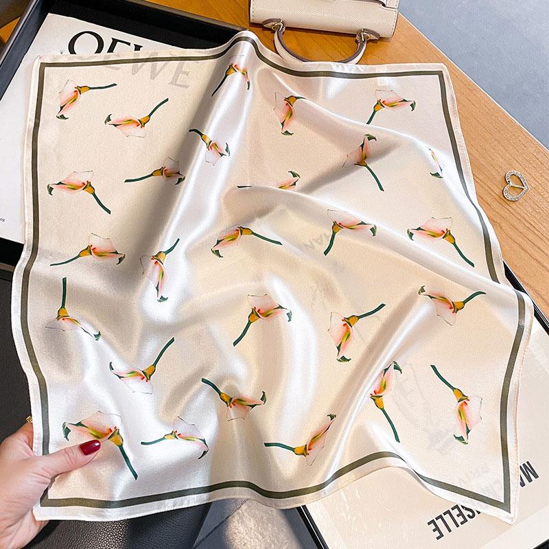 100% Real Silk Scarf Women Square Neck Tie Wrist Shawls Wraps for Ladies Foulard Scarves Pashmina Female Hijab Bandana bufanda