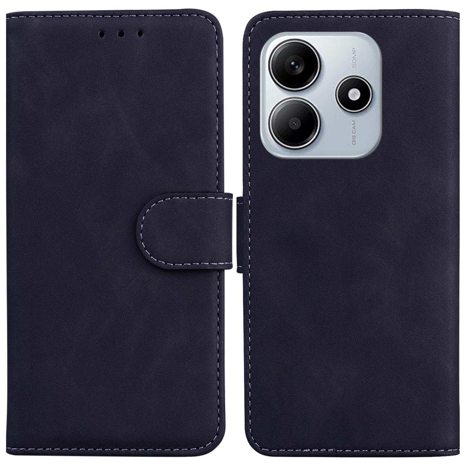 

Чехол-кошелек из кожи однотонный для Xiaomi Redmi Note 14 5G A