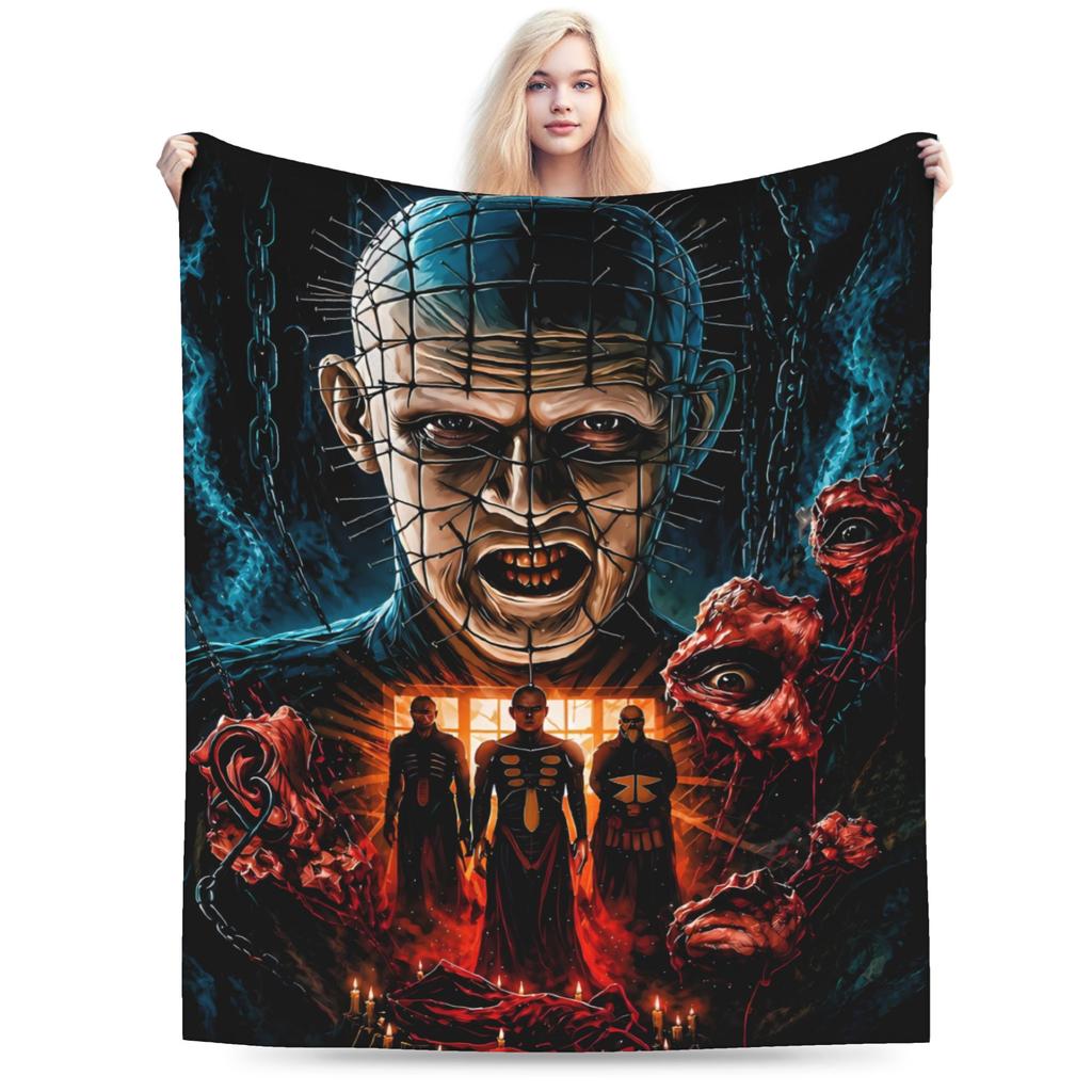 Hellraiser Pinhead Lament Blanket Quality Super Soft Throw Blanket Winter Child Bedroom Funny Bedspread