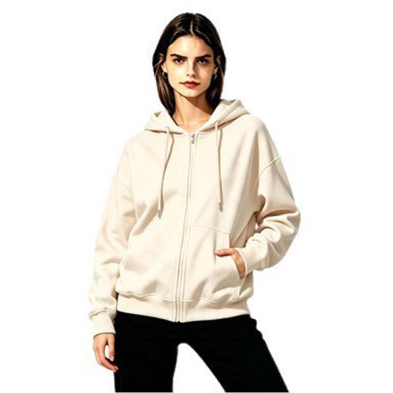 Colorful Loose Fit Zipper Hoodie Sweatshirt