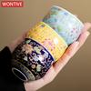 Japanese Ceramic Teacups Chinese Kungfu Tea Cup Retro Personal Teaware Enamel Lotus Cups Household Drinkware Supplied