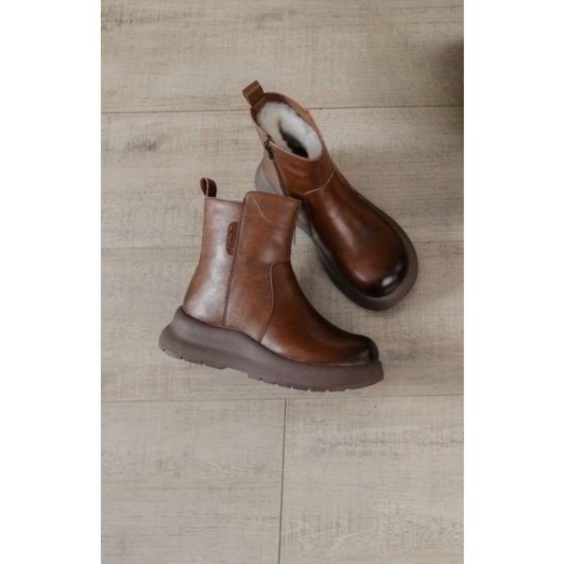 

Флисовая обувь, Утепленные снегоходы на высокой платформе, Универсальные водонепроницаемые ботинки для женщин, Хлопковые ботинки 40 коричневый