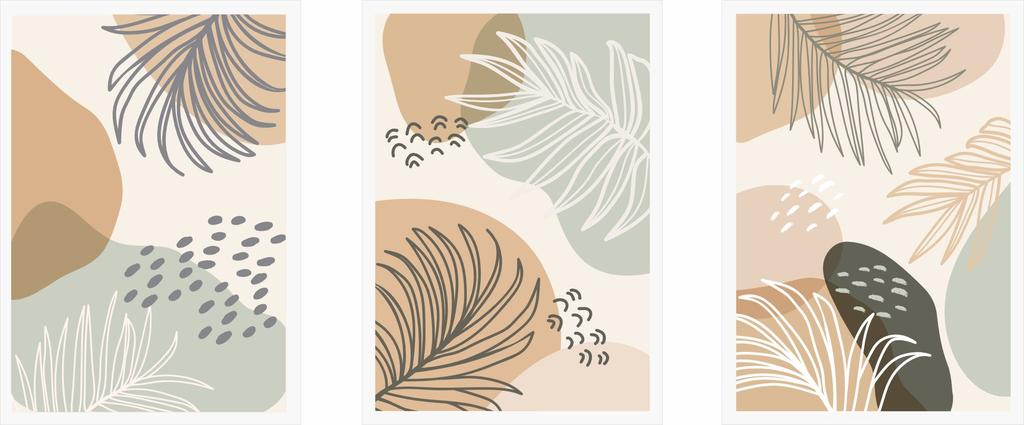 Set of posters - boho abstract leaves PLN008