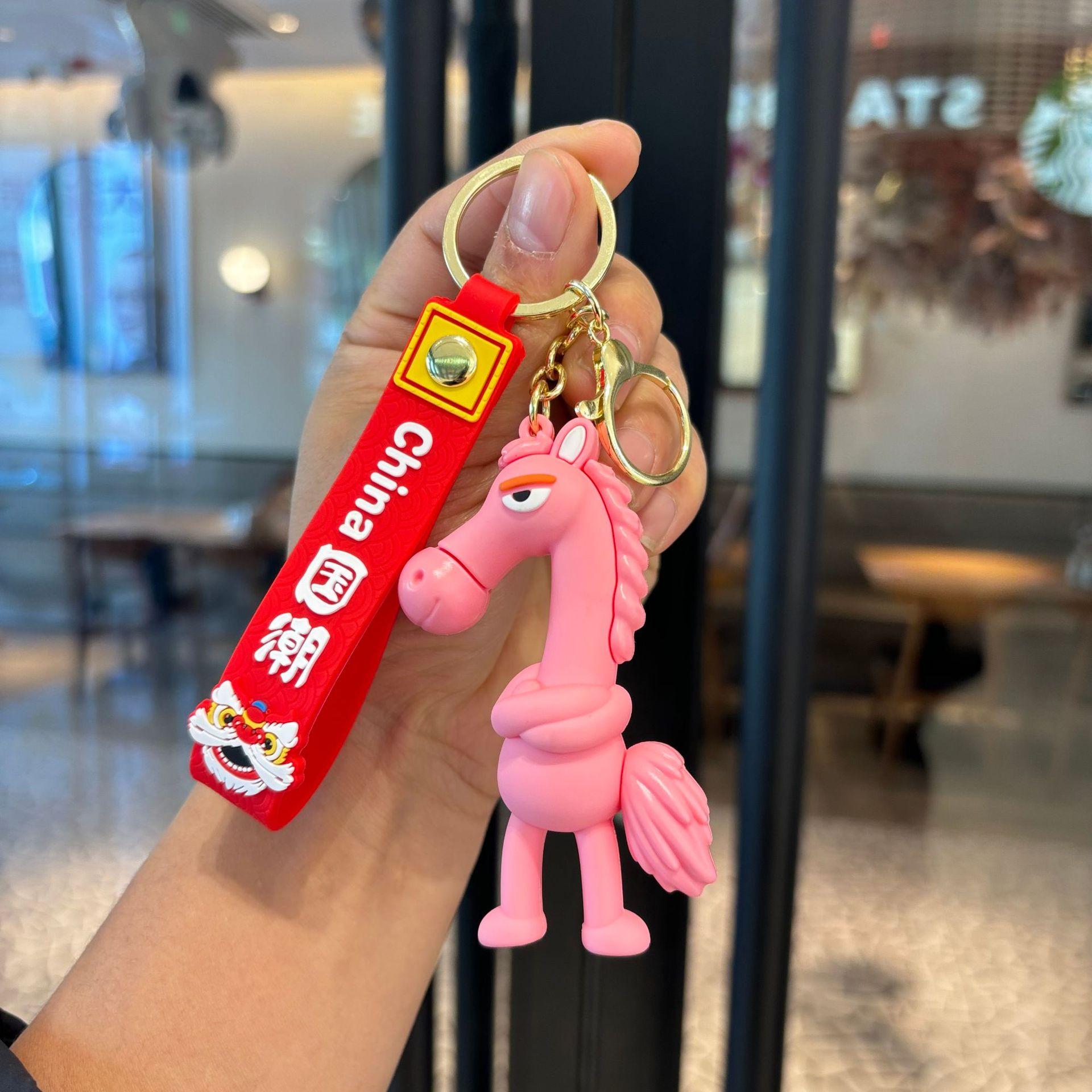 

High-Cold Black Horse Doll Plaything Keychain High Cold Black Horse Bag Pendant Doll Keychain Collectible Action Figurine Kids Plaything