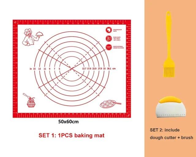 NEW Silicone Baking Mat Pizza Dough Maker Pastry Kitchen Gadgets Utensils Bakeware Kneading Baking Supplies Cooking Tools