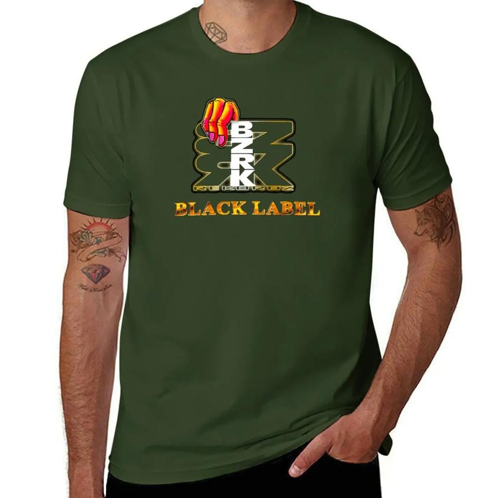 Bzrk Black Label TShirt blacks plain vintage t shirt men