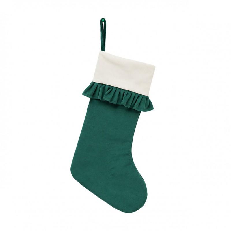 Large Christmas Stocking Thick Plush Cuff Candy Gift Bag Fireplace Hanging Decor
