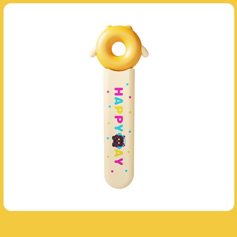 

Cartoon Dopamine Donut Snack Tong Plastic Anti-Slip Mini Food Tong With Storage Box Hands-Free Salad Toast Tongs Bar Buffet жёлтый
